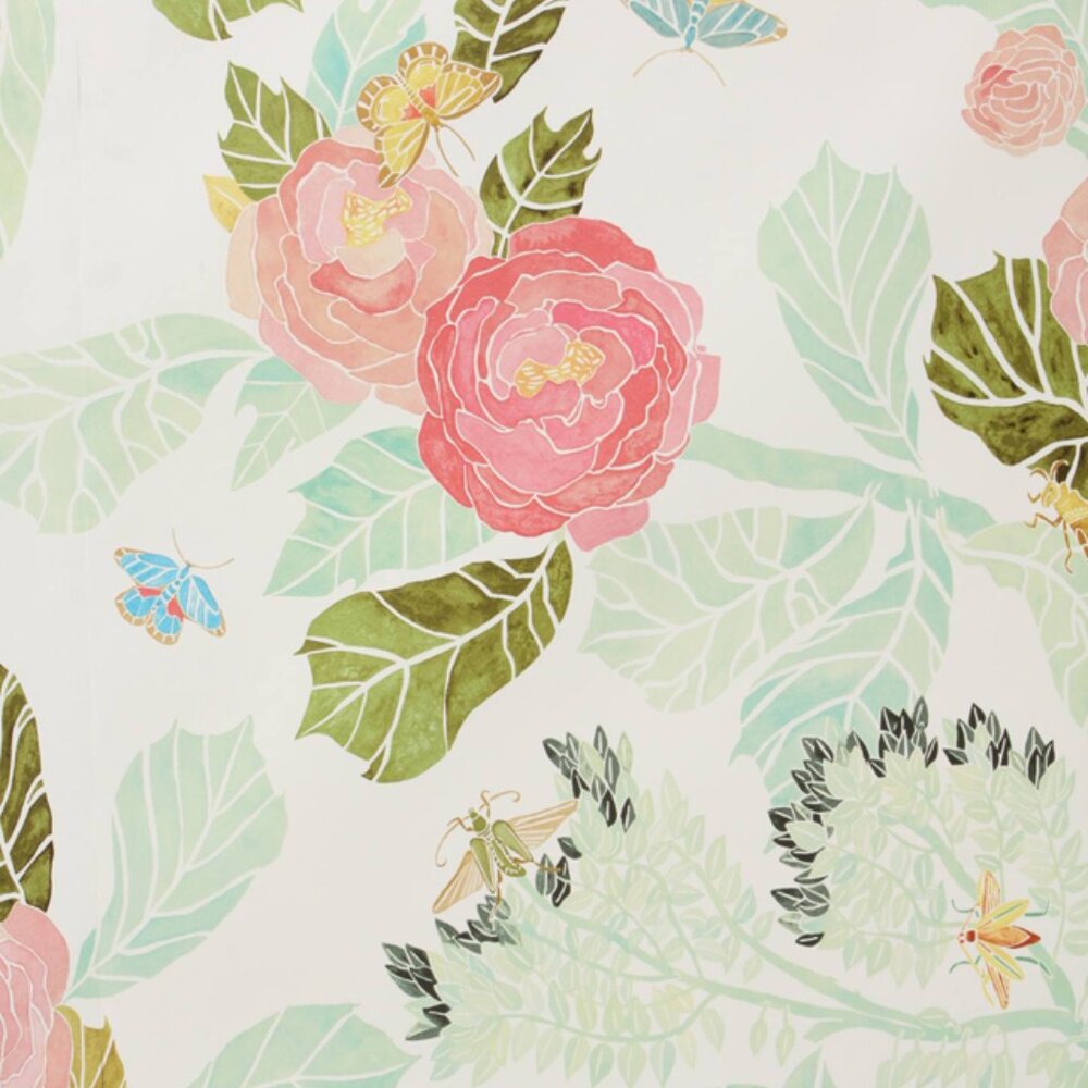 Anthropologie Shelley Hesse Watercolor Peony Wallpaper Half Roll -  (14 feet)